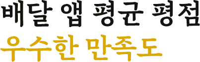 배달 앱 평균 평점 우수한 만족도